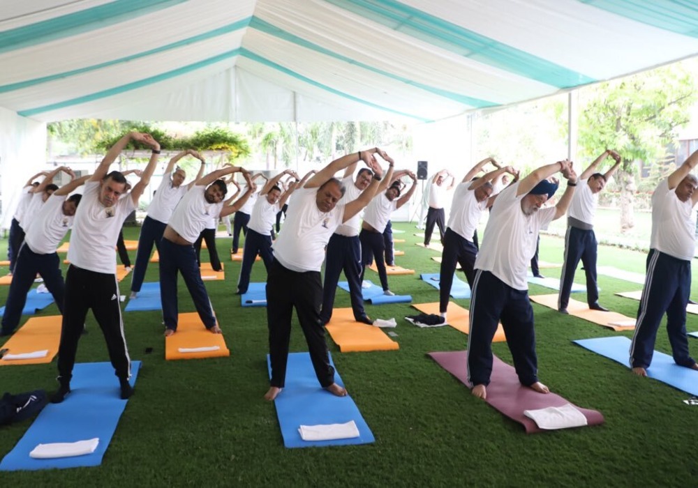 “Yoga helps us realise that our welfare is related to the welfare of the world around us” As PM Narendra Modi Ji leads the celebration of International Day of Yoga from Srinagar, I was privileged to heed his clarion call & joined my colleagues & professio