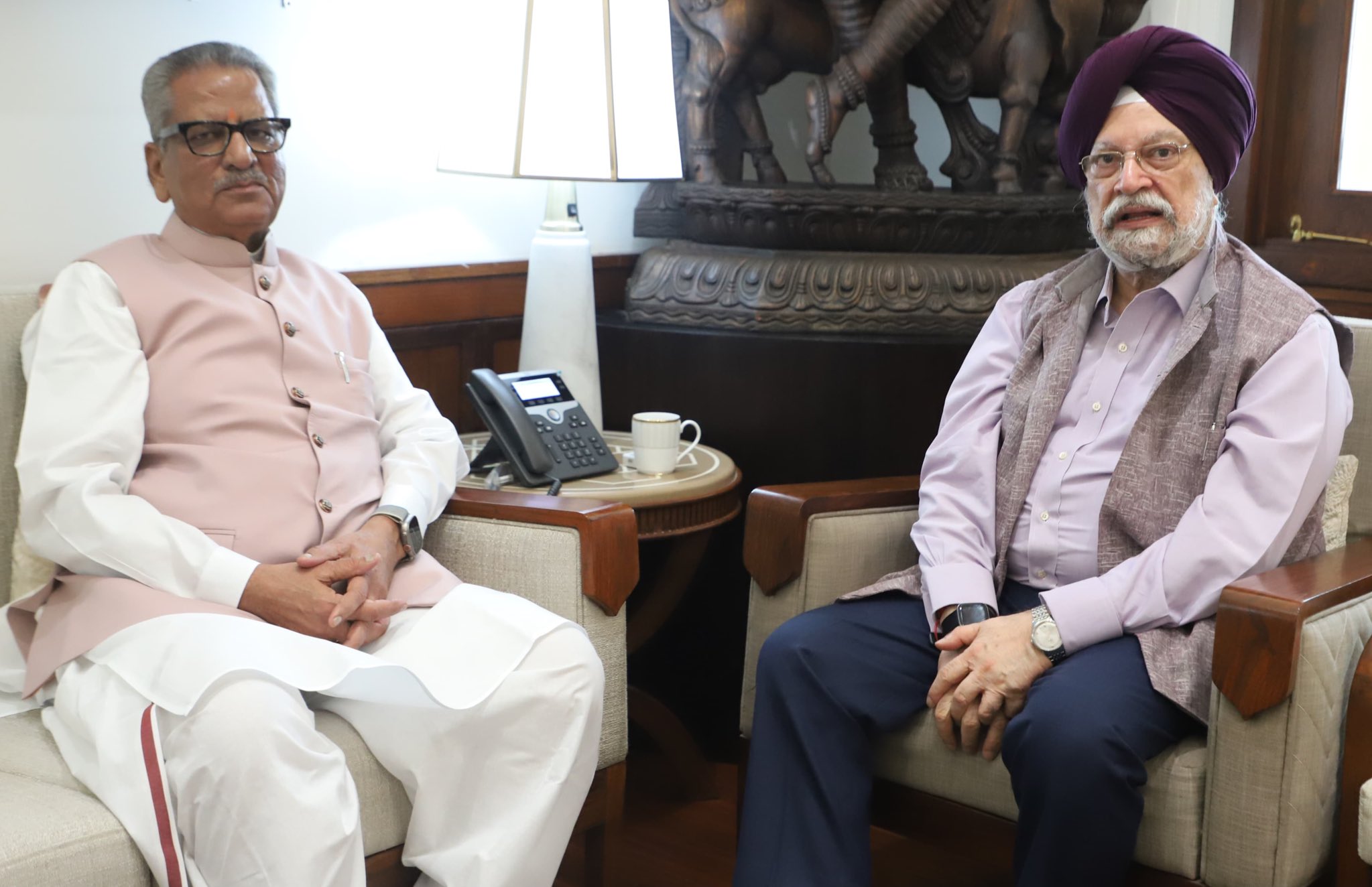 Delighted to receive the Governor of Sikkim Sh Om Prakash Mathur Ji in my office in the Parliament Building yesterday.