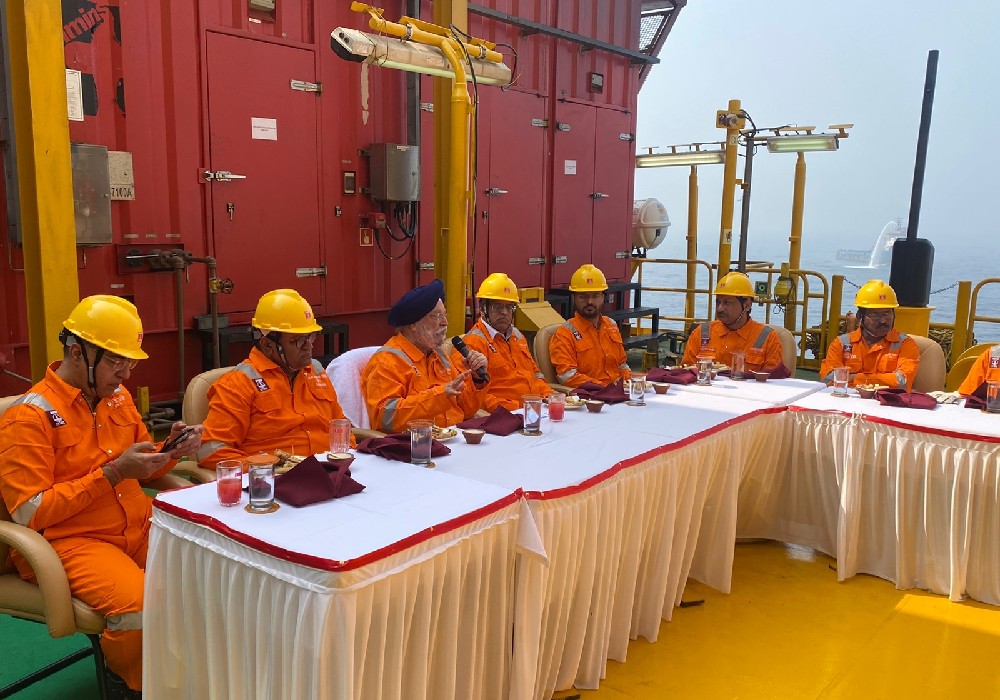 Visit to ONGC Limited’s iconic Sagar Samrat to rededicate the transformed jack-up drilling rig as a Mobile Offshore Production Unit (MOPU)